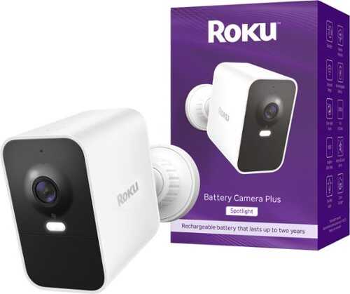 Rent to own Roku - Battery Camera Plus for Home Monitoring – 1080p HD, Rechargeable, Weather-Resistant, Spotlight, Wi-Fi 6 - White