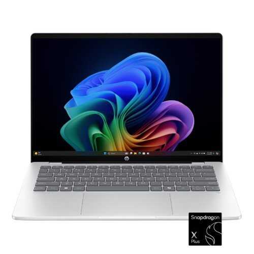 Rent to own HP - OmniBook 5 - Copilot+ PC - 14" 2K OLED Touch-Screen Laptop - Snapdragon X Plus - 16GB Memory - 512GB SSD - Glacier Silver