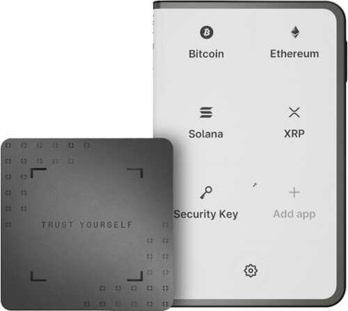 Rent to own Ledger - Stax Crypto Hardware Wallet with Folio and Recovery Key - Curved E Ink Touch Screen - Bluetooth - Dark Grey