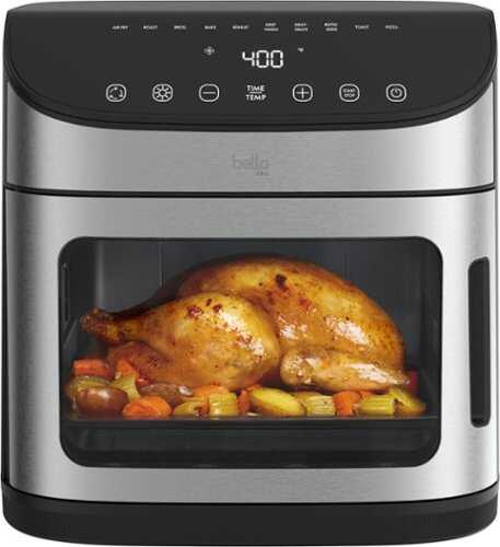 Rent to own bella PRO - 12.6-qt. Air Fryer Oven: Air Fry, Roast, Broil, Bake, Dehydrate, Toast, Rotisserie + Keep Warm, Reheat & Pizza Functions - Stainless Steel