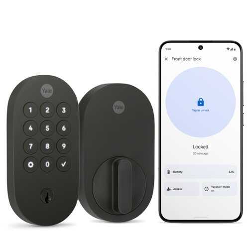 Rent to own Yale - Smart Lock with Matter, Designed for Google Home; Electronic Deadbolt with Pushbutton Keypad - Matte Black