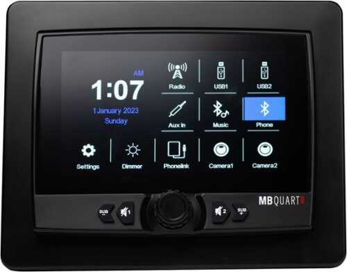 Rent to own MB Quart - 7” Android Auto/Apple CarPlay Bluetooth Media Marine Receiver - Black