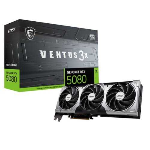 Rent to own MSI - NVIDIA GeForce RTX 5080 16G VENTUS 3X OC 16GB GDDR7 PCI Express Gen 5 Graphics Card - Black