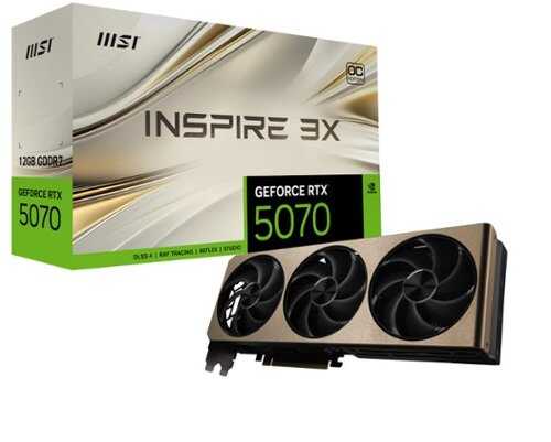 Rent to own MSI - NVIDIA GeForce RTX 5070 12G INSPIRE 3X OC 12GB GDDR7 PCI Express Gen 5 Graphics Card - Black