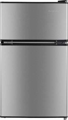 Rent to own Insignia™ - 3.1 Cu. Ft. Mini Fridge with Top Freezer and ENERGY STAR Certification - Stainless Steel Look