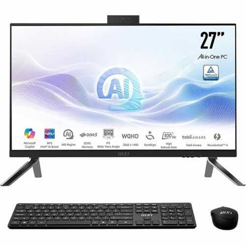 Rent to own MSI - Modern AM273Q AI 27" All-In-One - Intel Core Ultra 7 - 32 GB Memory - 1 TB SSD - Black