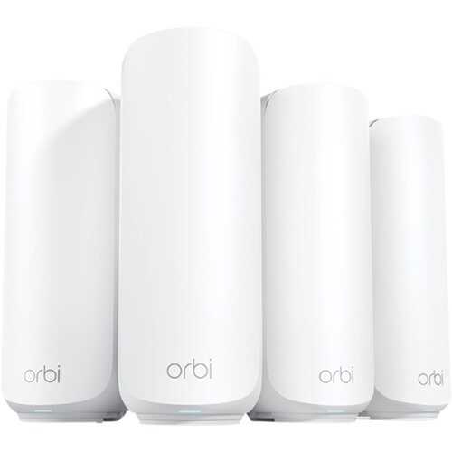 Rent to own NETGEAR - Orbi 370 Series BE21000 Dual-Band Mesh Wi-Fi 7 System (4-pack) - White