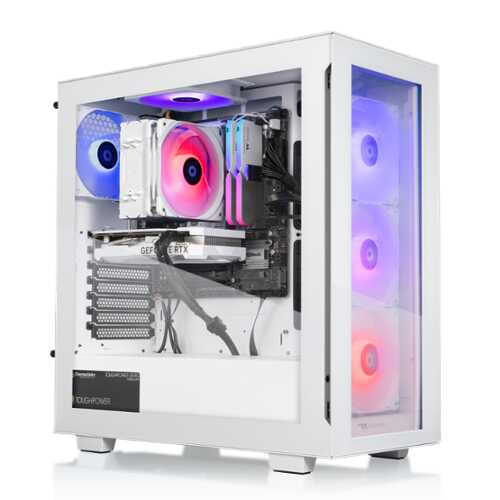 Rent to own Thermaltake - LCGS View 1460TS-350 Gaming Desktop Intel Core i7-14700F, 32GB DDR5 Memory, NVIDIA GeForce RTX 5060 Ti, 1TB NVMe M.2 - White