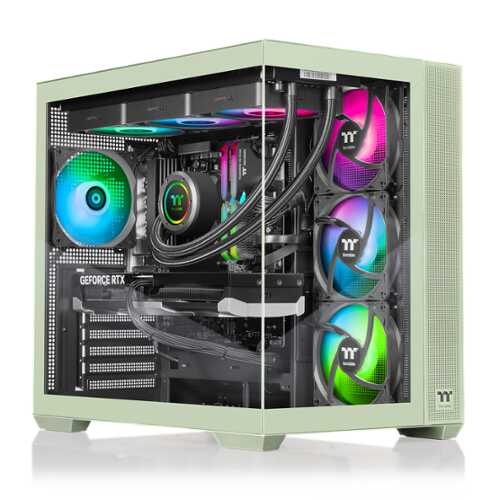 Rent to own Thermaltake - LCGS View 9870M-380 Gaming Desktop AMD Ryzen 7 9800X3D, 32GB DDR5 Memory, NVIDIA GeForce RTX 5070, 2TB NVMe M.2 - Green
