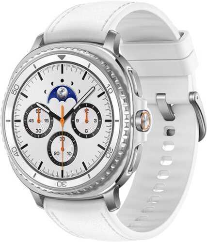 Rent to own Samsung - Galaxy Watch8 Classic Stainless Steel Smartwatch 46mm LTE - Free 2 years data and texting included - White - (2025)