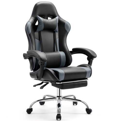 Rent to own GTPlayer - Gaming Desk Chair with Footrest - Gray