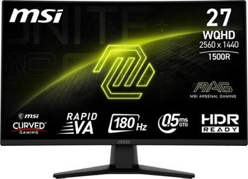 Rent to own MSI - MAG 274CQFB E18 27" Curved 180Hz 0.5ms Adaptive Sync Gaming Monitor with HDR ready (DisplayPort,HDMI) - Black