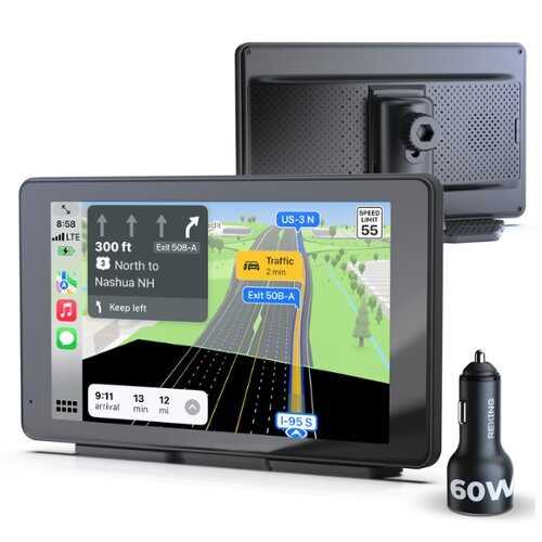 Rent to own Rexing - 7" Wireless Touchscreen Display with CarPlay & Android Auto - Black