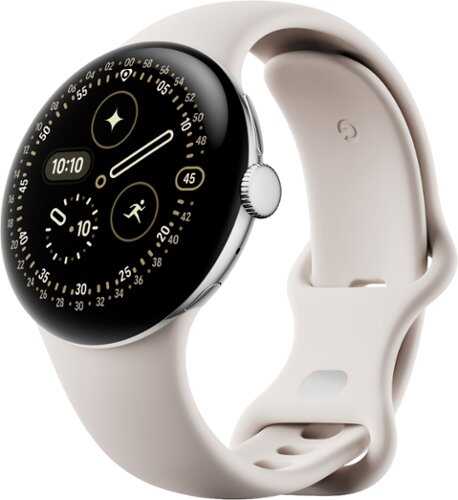 Rent to own Google - Pixel Watch 4 (41mm) - LTE - Polished Silver Case - Porcelain Band - (2025)