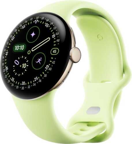 Rent to own Google - Pixel Watch 4 (41mm) - Wi-Fi - Champagne Gold Case - Lemongrass Band - (2025)