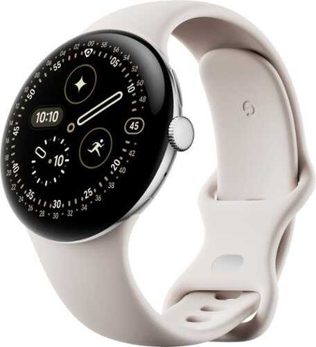 Rent to own Google - Pixel Watch 4 (45mm) - LTE - Polished Silver Case - Porcelain Band - (2025)