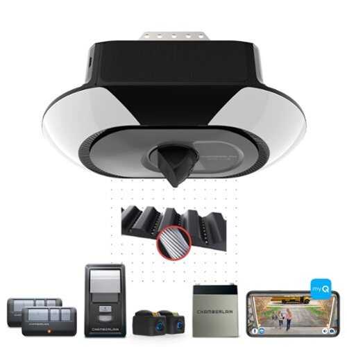 Rent to own Chamberlain - Secure View 1-1/4 HP LED Quiet Belt Drive Smart Garage Door Opener - Black