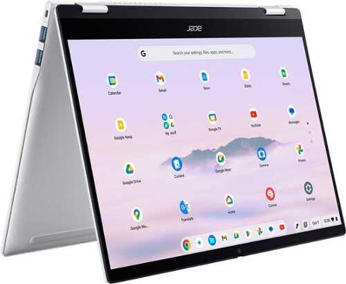 Rent to own Acer - Chromebook Plus Spin 514 -14" WUXGA Touch Laptop with Google AI- MediaTek Kompanio Ultra-12GB RAM- UFS 256GB - Wi-Fi 7 - Platinum Silver