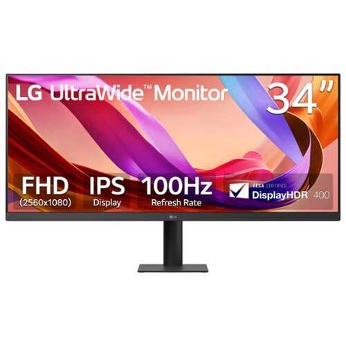 Rent to own LG - UltraWide 34" IPS FHD 100Hz, 5ms, Monitor with VESA DisplayHDR 400 (HDMI, DisplayPort) - Black