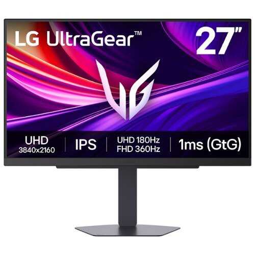Rent to own LG - UltraGear 27" IPS Dual Mode (4K UHD 180Hz, FHD 360Hz), 1ms, NVIDIA G-SYNC, AMD Freesync Gaming Monitor (HDMI, DP, USB-C) - Black