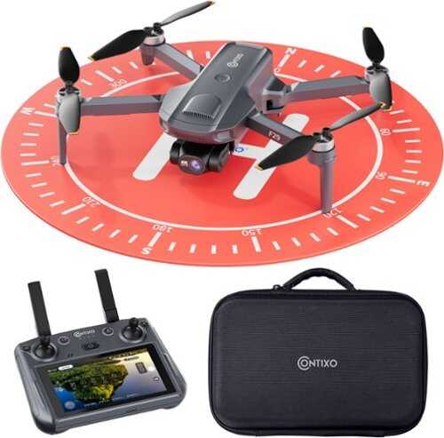 Rent to own Contixo - F29 GPS Drone with 4K Camera, 3-Axis Gimbal, 5" Touchscreen Remote, 3KM Range, 23 Min Flight, No FAA Needed - Dark gray