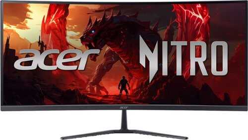 Rent to own Acer - Nitro ED340CUR Gaming 34” 1500R 21:9 Curved QHD 200Hz 1ms FreeSync Premium Gaming Monitor with HDR10 (DisplayPort, HDMI) - Black