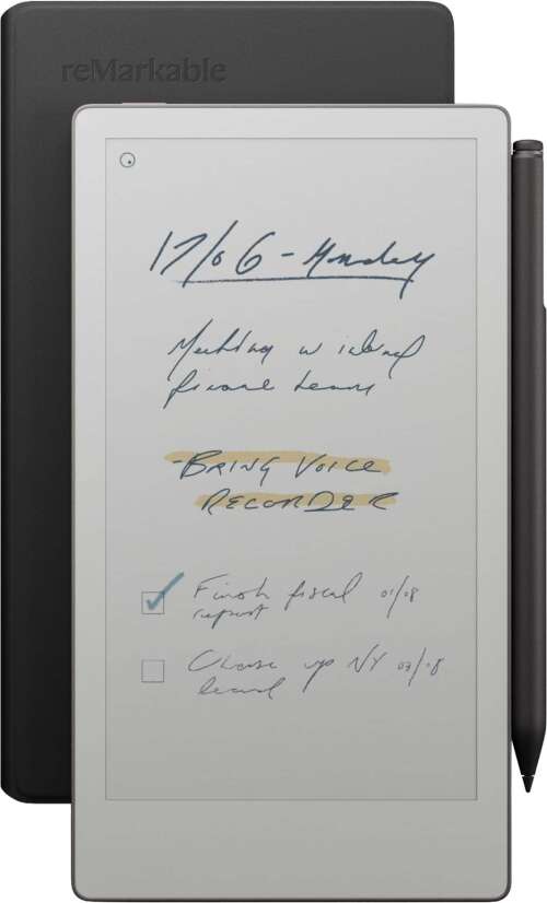 Rent to own reMarkable - Paper Pro Move - 7.3" paper tablet with Marker Plus and premium leather Book Folio - Black