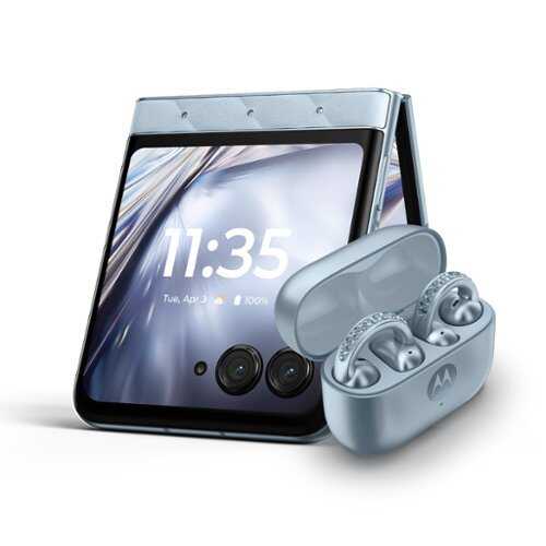 Rent to own Motorola - razr 2025 256GB with bud loops - PANTONE Ice Melt (Unlocked)
