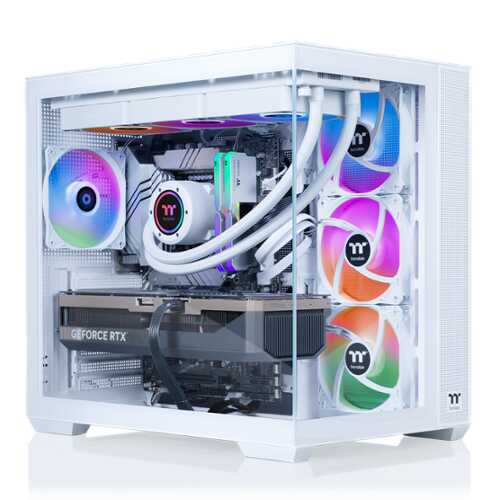 Rent to own Thermaltake - LCGS View 9870S-380 Gaming Desktop AMD Ryzen 7 9800X3D, 32GB DDR5 Memory, NVIDIA GeForce RTX 5070, 2TB NVMe M.2 - White