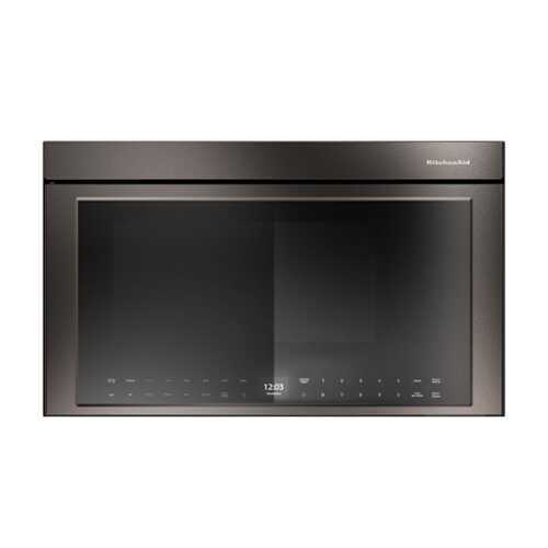 Rent to own KitchenAid - 1.1 Cu. Ft. Over-the-Range Microwave Oven with Flush Built-In Design - Black Ore