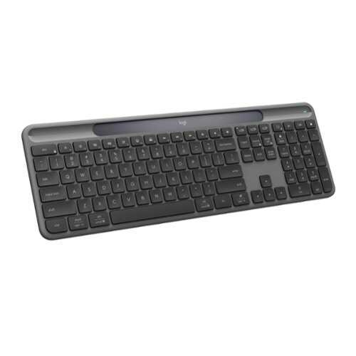 Rent to own Logitech - Signature Slim Solar+ Wireless Bluetooth Solar and Artificial Light Powered Keyboard with Customizable Keys - Graphite