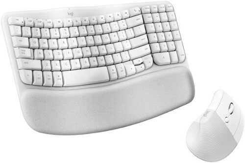 Rent to own Logitech - Wave Keys for Mac and Lift Vertical for Mac Wireless Ergonomic Keyboard and Mouse Bundle for macOS/iPadOS - Off-White
