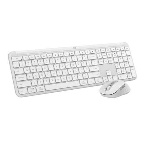 Rent to own Logitech - MK955 Signature Slim Full-size Wireless Keyboard and Mouse Combo for Windows and Mac with Quiet Typing and Clicking - Off-White