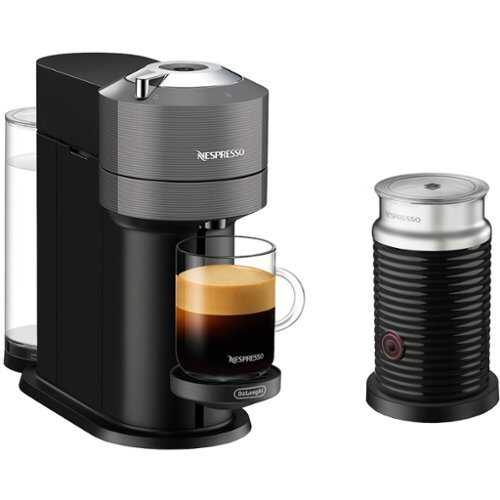Rent to own Nespresso - Vertuo Next Premium Coffee and Espresso Maker in Gray with Aeroccino3 Milk Frother in Black - Grey