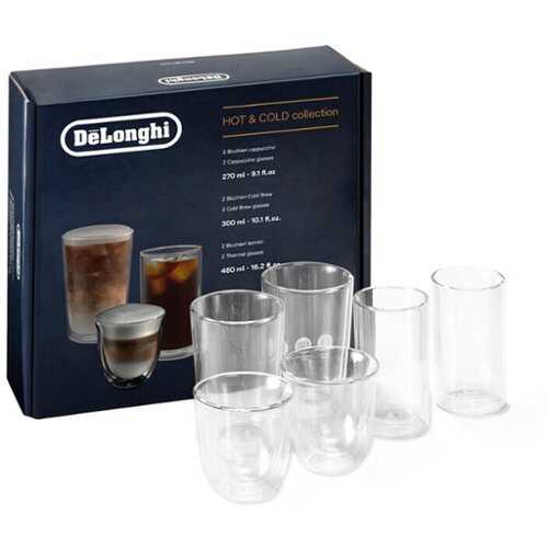 Rent to own De'Longhi - Trio Gift Set of 2 Cappuccino Glasses, 2 Cold Brew Glasses Large, and 2 Thermal Glasses Large - No Color
