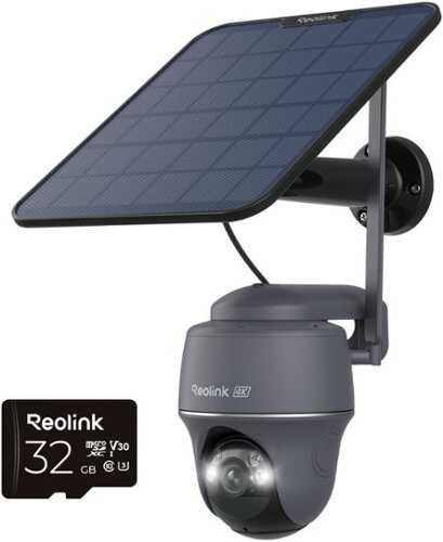Rent to own Reolink - Go PT Ultra G440 4K 8MP Solar Outdoor Wireless 4G LTE Pan Tilt Security Camera with 32GB SD Card - Grey