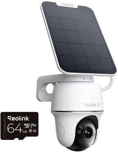 Rent to own Reolink - Argus PT Ultra B440 4K 8MP Solar Outdoor Wireless Wi - Fi Auto Pan Tilt Security Camera with 64GB SD - White