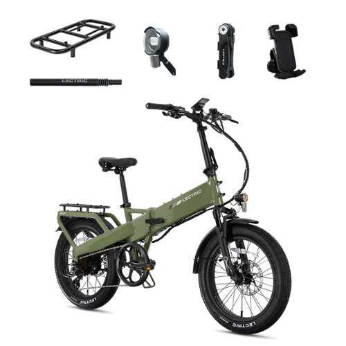 Rent to own Lectric eBikes - XP4 750 Step-Over Long-Range eBike: Max 85mi/28mph + LevelUp Rack/Seat Post/Elite Headlight/Bike Lock/Phone Mount - Pine Green