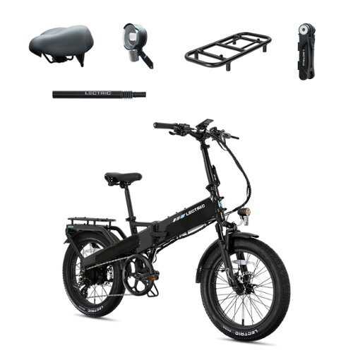 Rent to own Lectric eBikes - XP4 750 Step-Over Long-Range eBike: Max 85mi/28mph + LevelUp Rack/Comfort Seat/Seat Post/Elite Headlight/Bike Lock - Tempest Grey