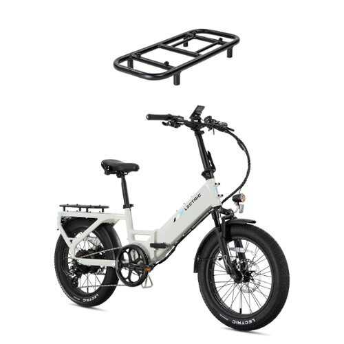 Rent to own Lectric eBikes - XP4 Step-Thru Foldable eBike (Max 50mi. Range/28mph Speed) + LevelUp Rack - Stratus White