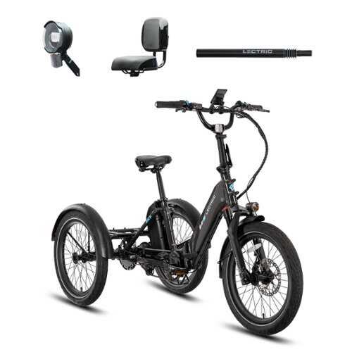 Rent to own Lectric eBikes - XP Trike 2 Foldable eBike (Max 50mi. Range/14mph Speed) +Support Seat, Suspension Seat Post, & Elite Headlight - Tempest Grey
