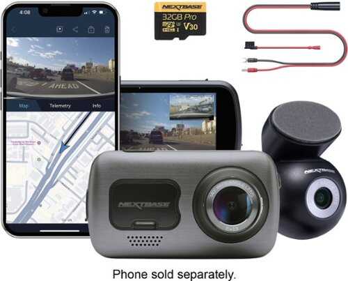 Rent to own Nextbase - 622GW 4K Dash Cam Bundle with Rear Camera, 32GB SD Card, and Hardwire Kit - Black