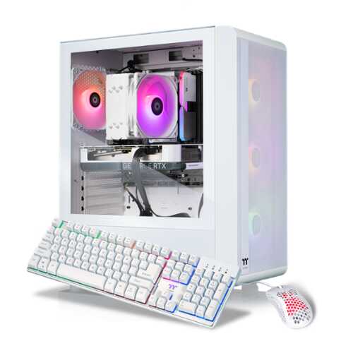 Rent to own Thermaltake - LCGS Quartz 7660 Gaming Desktop AMD Ryzen 5 7600X, 16GB Memory, NVIDIA GeForce RTX 5060, 1TB SSD NVMe M.2 - White