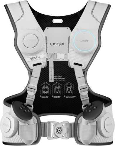 Rent to own Woojer - Made for Meta High-Fidelity Haptic Vest 4 - for VR, Games, Music, Movies, and Wellness - White, Black