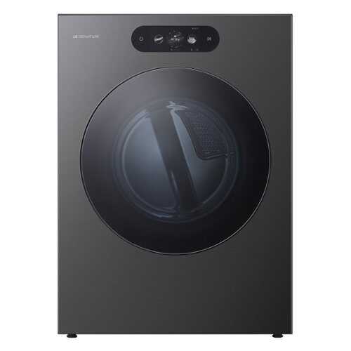 Rent to own LG - SIGNATURE 9.0 Cu. Ft. Stackable Smart Electric Dryer with TurboSteam and AI Sensor Dry - Brushed Black Steel