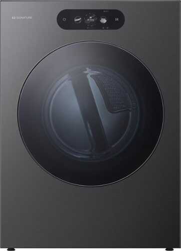 Rent to own LG - SIGNATURE 9.0 Cu. Ft. Stackable Smart Gas Dryer with Steam and AI Sensor Dry - Brushed Black Steel