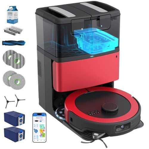 Rent to own bObsweep - Maxim Robot Vacuum & Mop, AutoWash & Auto-Empty Dock, Privacy-First U.S. Software, Odor Control Bags, 22000 Pa - Imperial Red