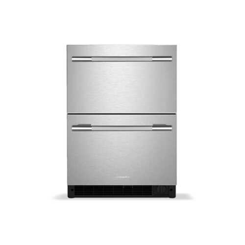 Rent to own KitchenAid - 4.2 Cu. Ft. Undercounter Double-Drawer Refrigerator/Freezer - Black Cabinet