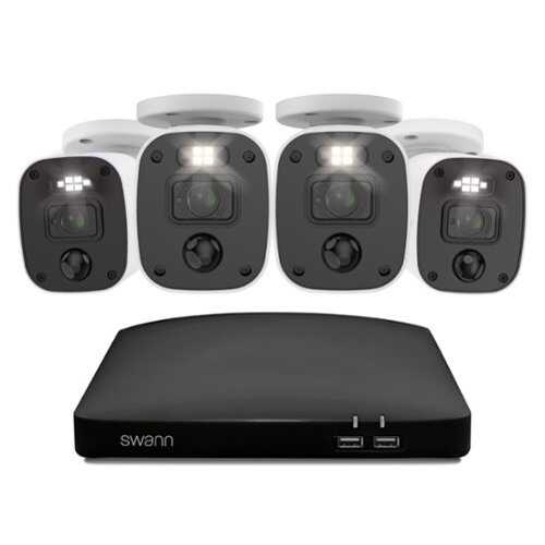 Rent to own Swann - SwannForce 2K Security Camera System, 4x Bullet Analog CCTV Cameras, Microphone, DVR with 256GB MicroSD - White