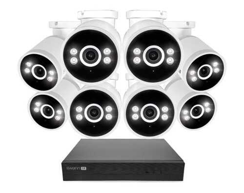 Rent to own Swann - AdvancedX Wired NVR 4K Security Camera System 16 CH, 8 PoE Outdoor Cameras, 2TB, Color Night Vision, Motion Detect - White